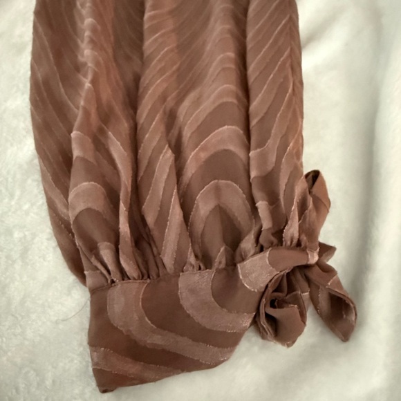 Venus Brown Sheer Lined Swirl Lower Ties Harem Style Pants Women's XS - Picture 3 of 6